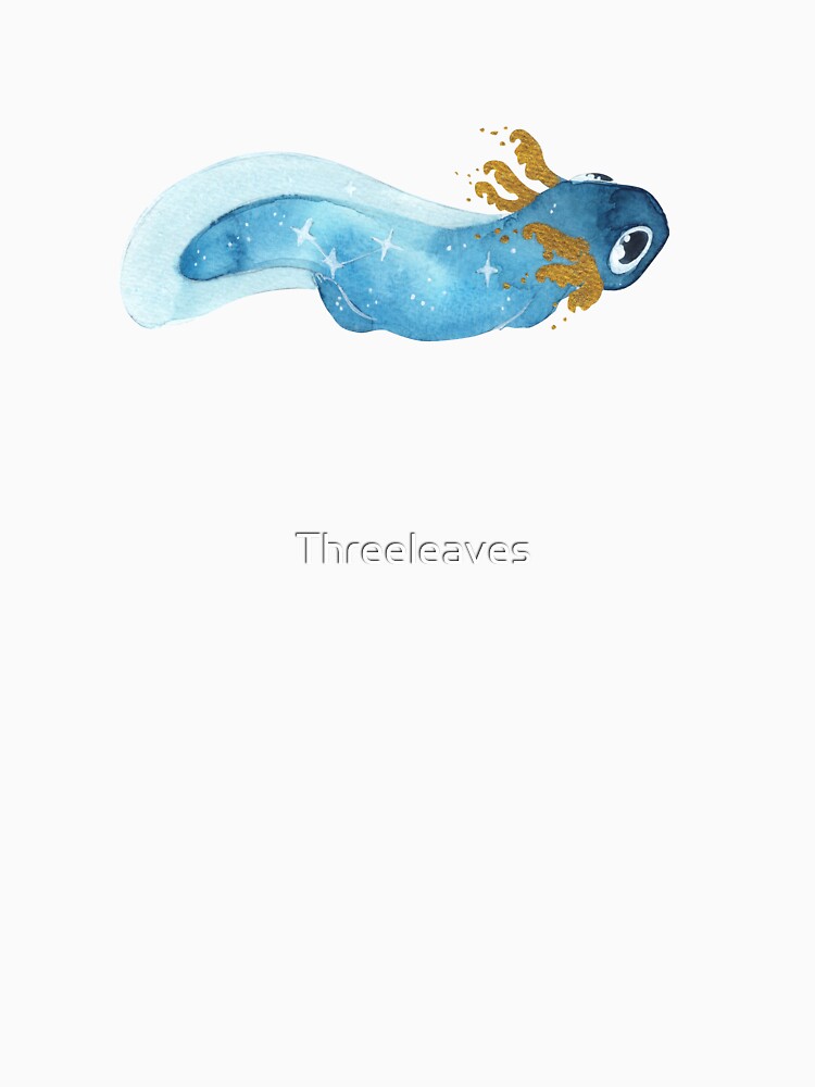 Smol Swimming Galaxy Golden Axolotl by Threeleaves