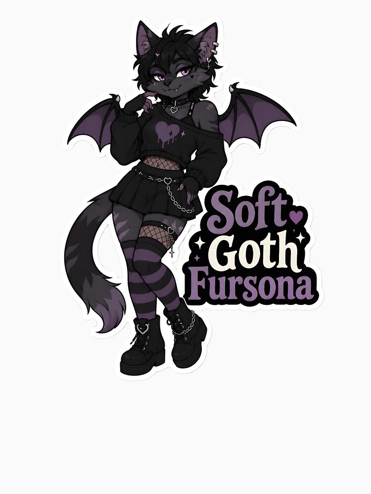 Soft Goth Fursona Cute Dark Furry by Furrenzy