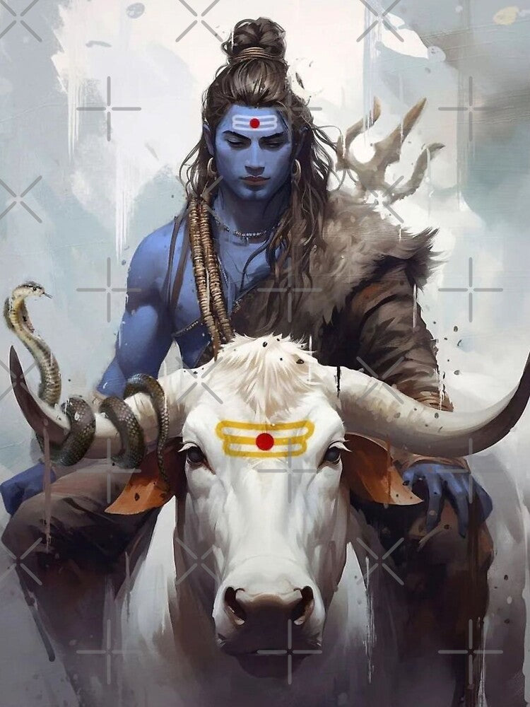 Divine Bond: Lord Shiva and Nandi Artistry by banothsonu