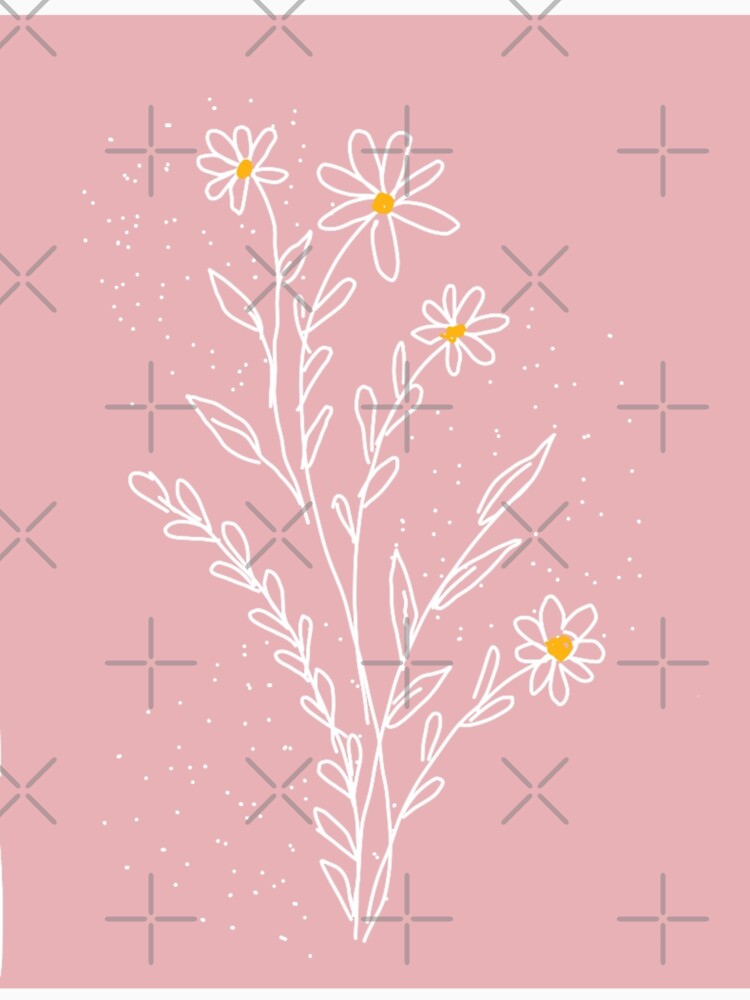 "cute bohemian flowers with pink background" by tudoo