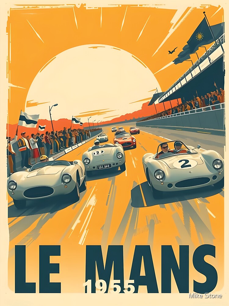 Le Mans 1955 poster by Random Designs