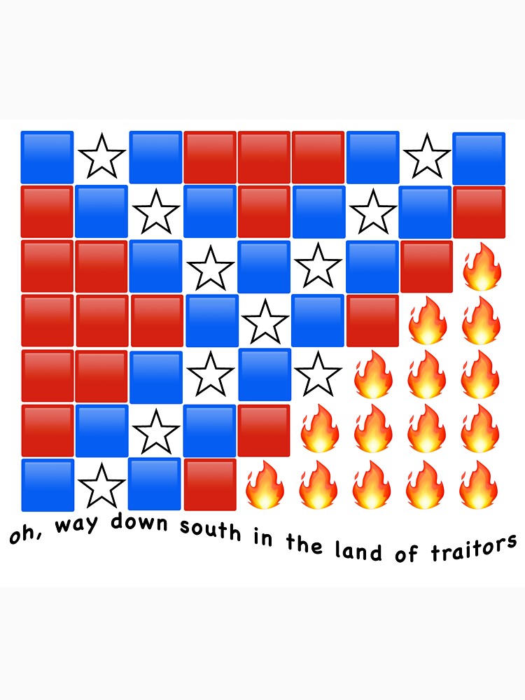 burning emoji confederate flag by fisherde