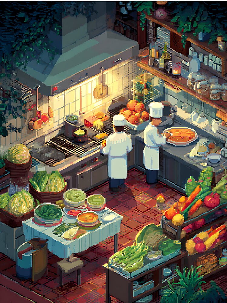 Retro Pixel Art Food by bapupa