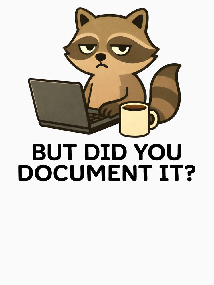 But Did You Document It Funny Raccoon Office Humor by krystalRomanart