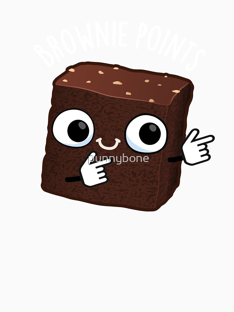 Brownie Points Funny Snack Pun (Dark BG) by punnybone