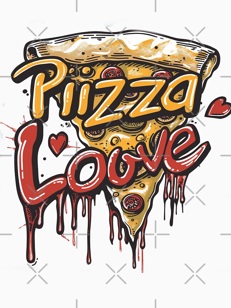Graffiti Style Pizza Love funny Gift idea by Samanthi007