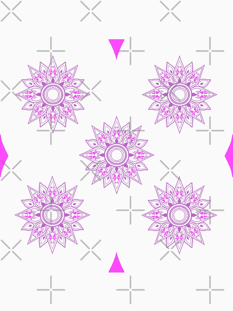 Flower patterns purple on black by Chaoticzarts