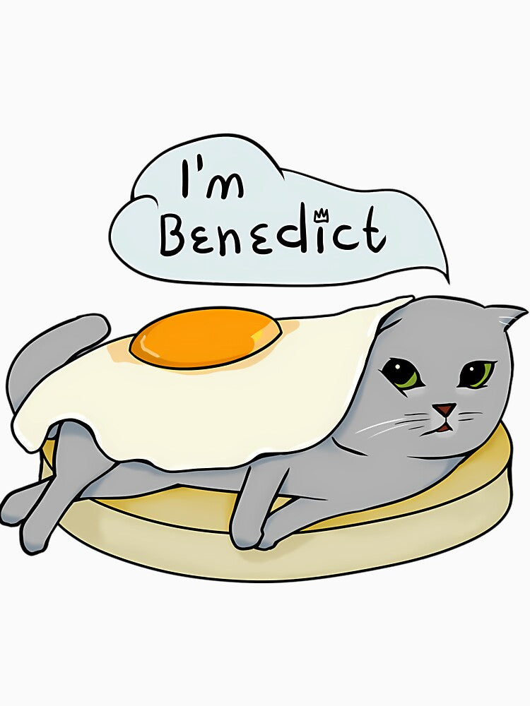 Cat Eggs Benedict Food Pun by hdukiyxgb46