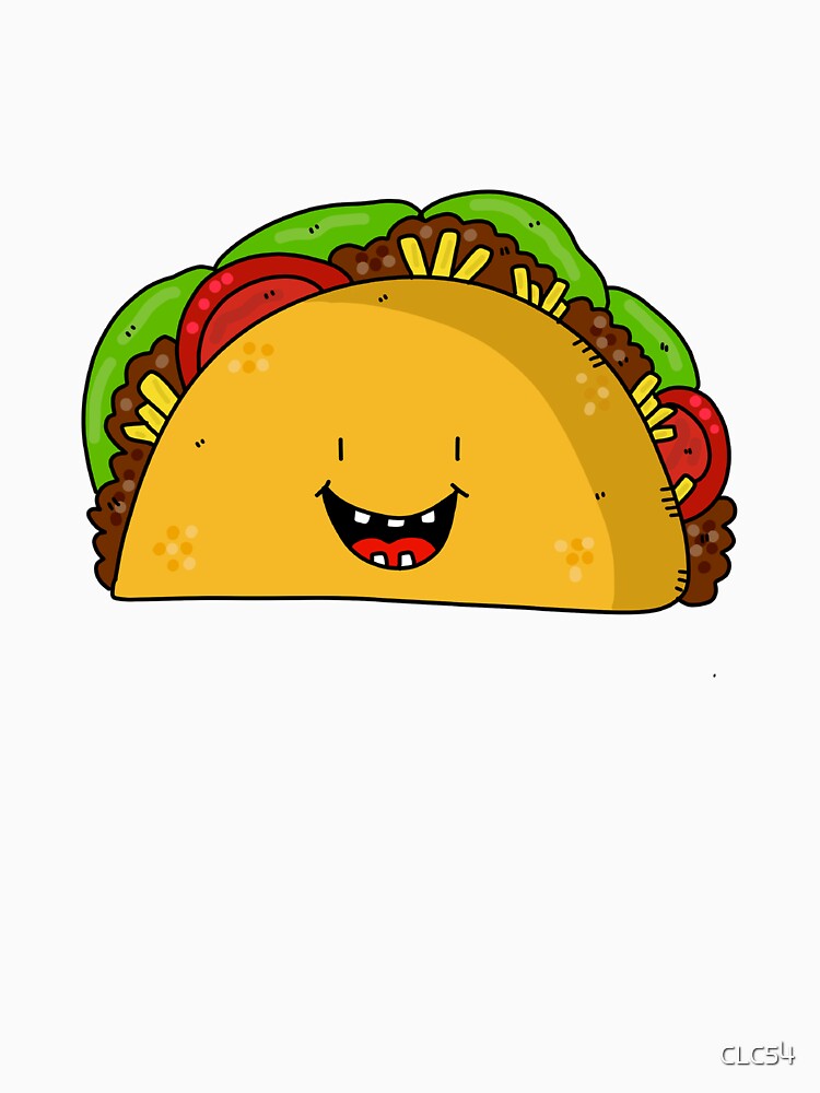Smiling Kawaii Taco — Cute Food Cartoon Humor Mexico Funny Gift by CLC54