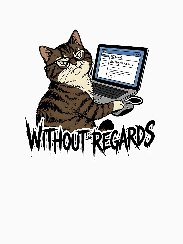 Angry Corporate Cat Answering Emails - Relatable Office Humor by thernaX