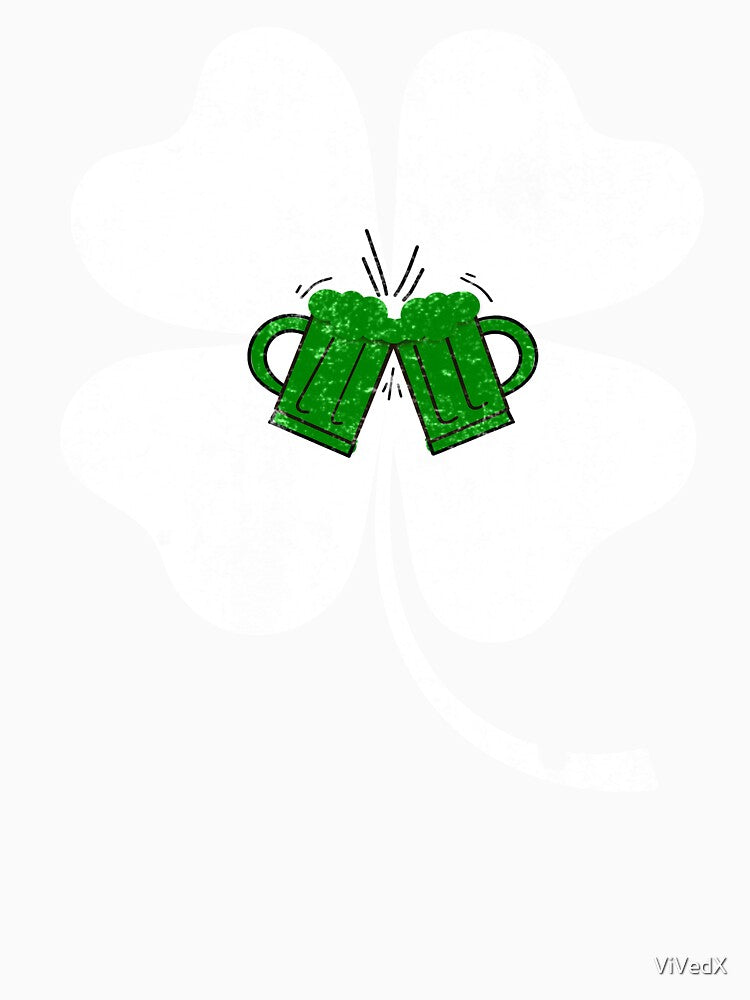 Funny Beer Cheers Shamrock tee for St. Patrick Day Party by ViVedX
