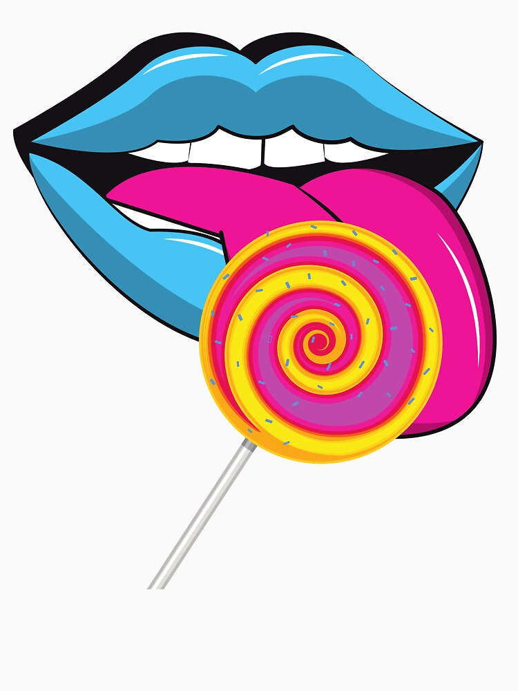 Colorful lollipop and tongue by Taleahsdesigns
