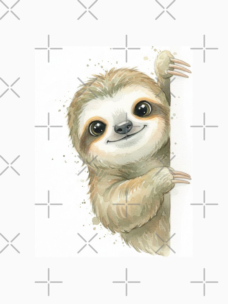 Sloth meme funny cute kawaii pet animal watercolor by CheeseBlueprint