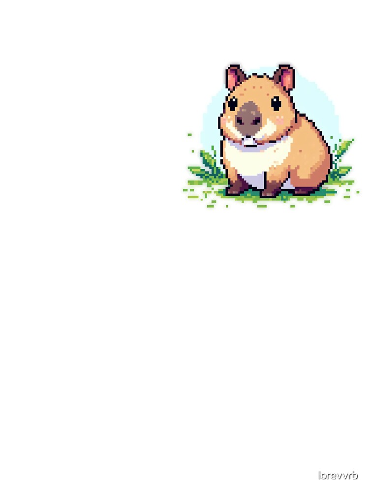 Cute capybara with leaves pixel art by Luvrr Pixels