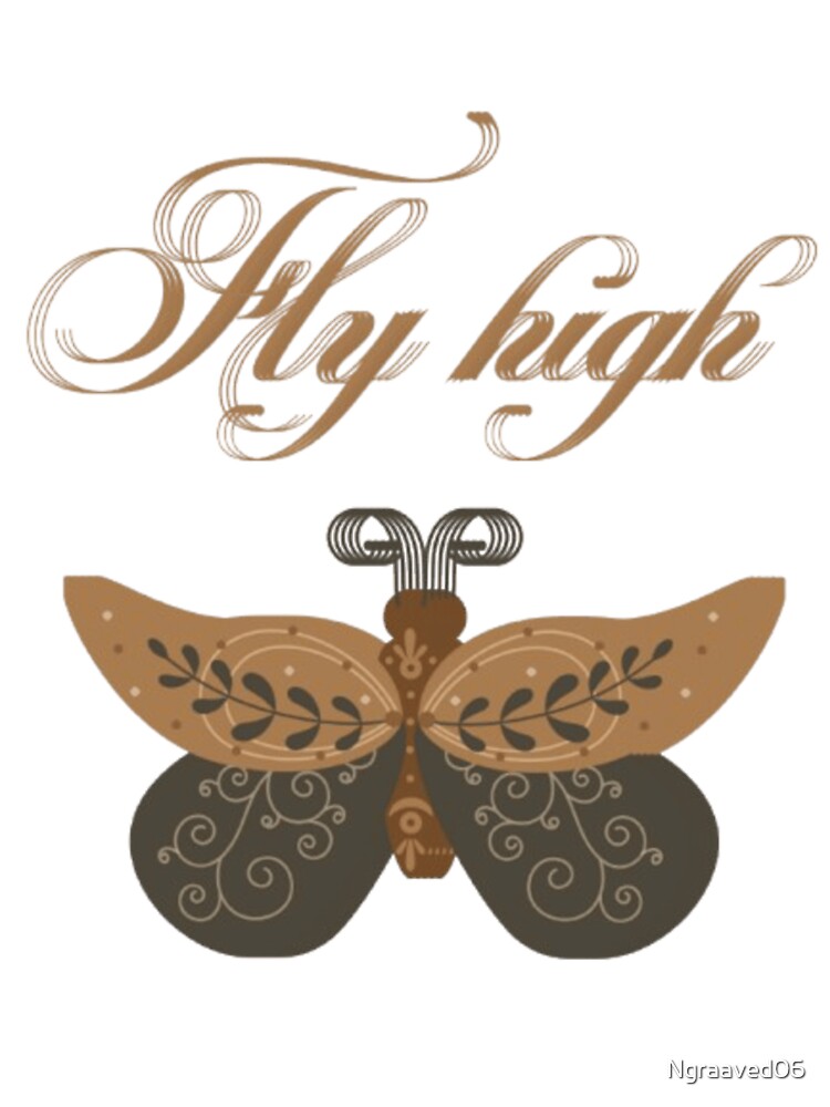 Fly High Boho Folk Butterfly in Warm Earth Tones by Ngraaved06