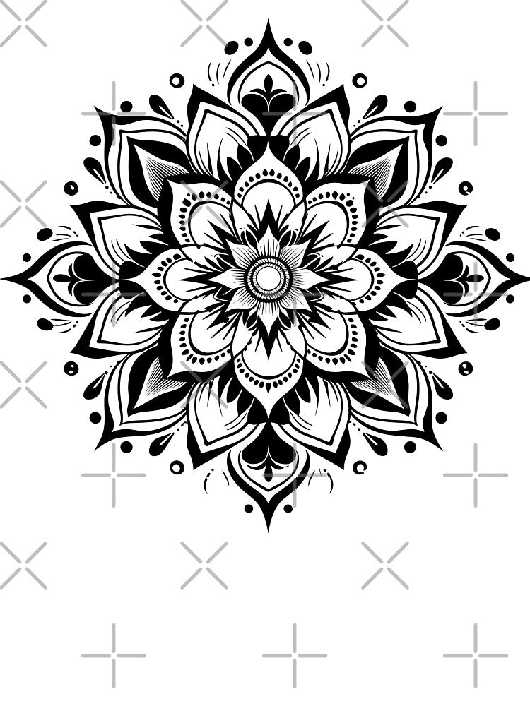 Boho Zen Mandala Intricate Floral Sacred Geometry Design by SaltCreatives