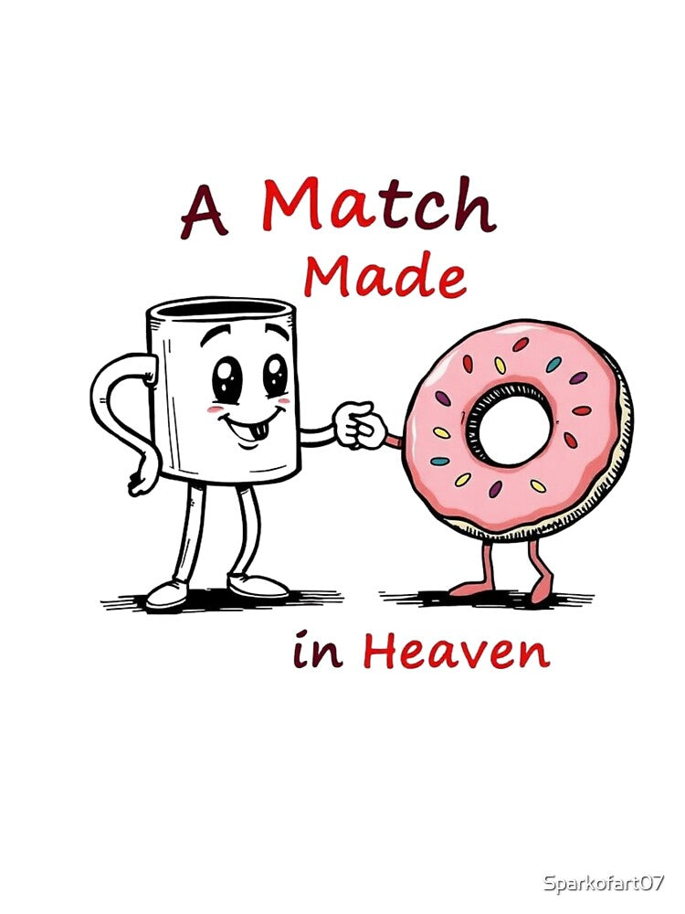 Coffee and Donut – The Perfect Combination Valentine Love Design by Sparkofart07