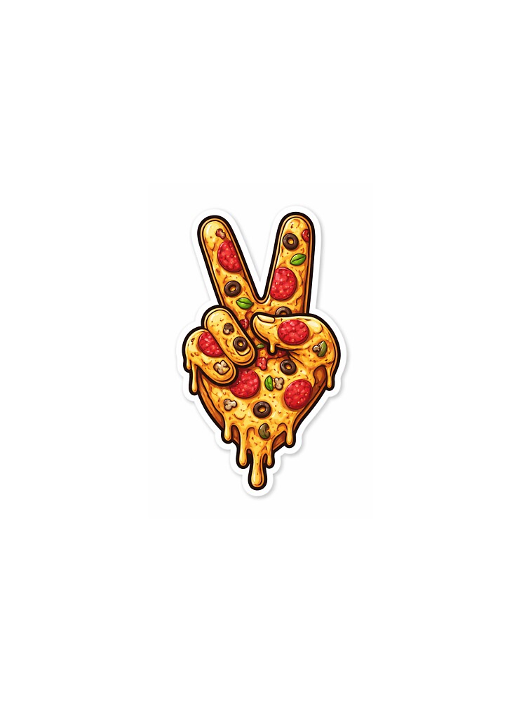 Melting Pizza Peace Sign Hand by Krishkhatri312