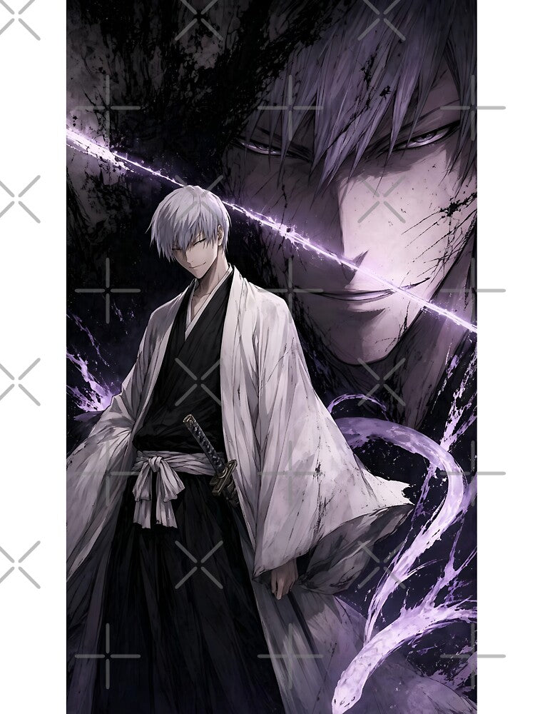 Gin Ichimaru Bleach Anime – Dark Anime Aesthetic Samurai Wall Art | Manga Villain Anime Design by Dyan4