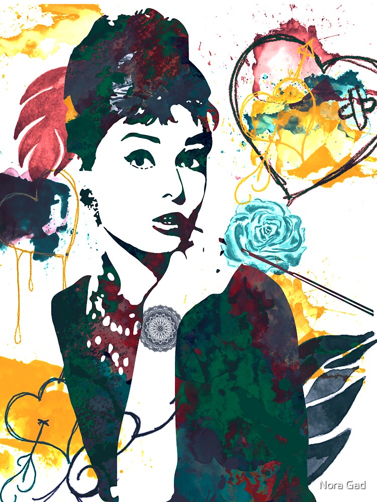 Audrey Hepburn nature colours by Nora Gad