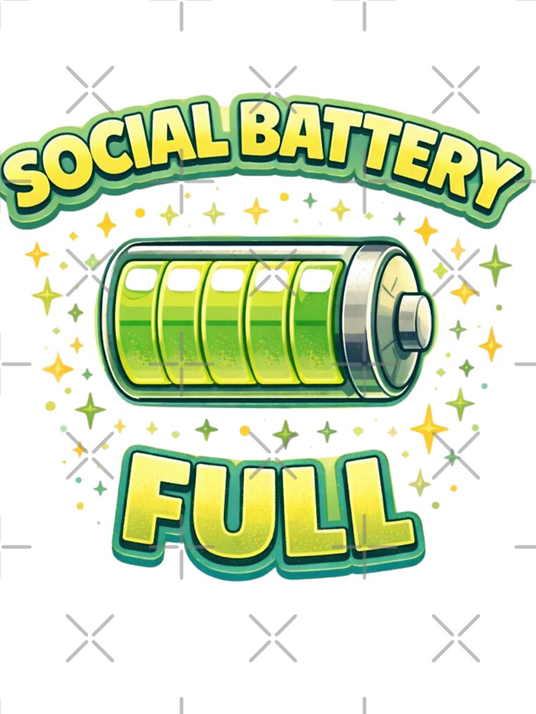 Social Battery Full – Energy Meter Funny Aesthetic Shirt by Tookiester