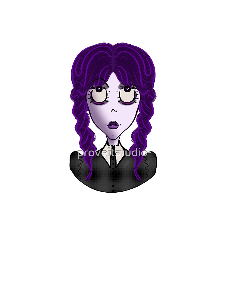 Gothic Emo Girl Purple Hair Cartoon Art by proveitstudio-