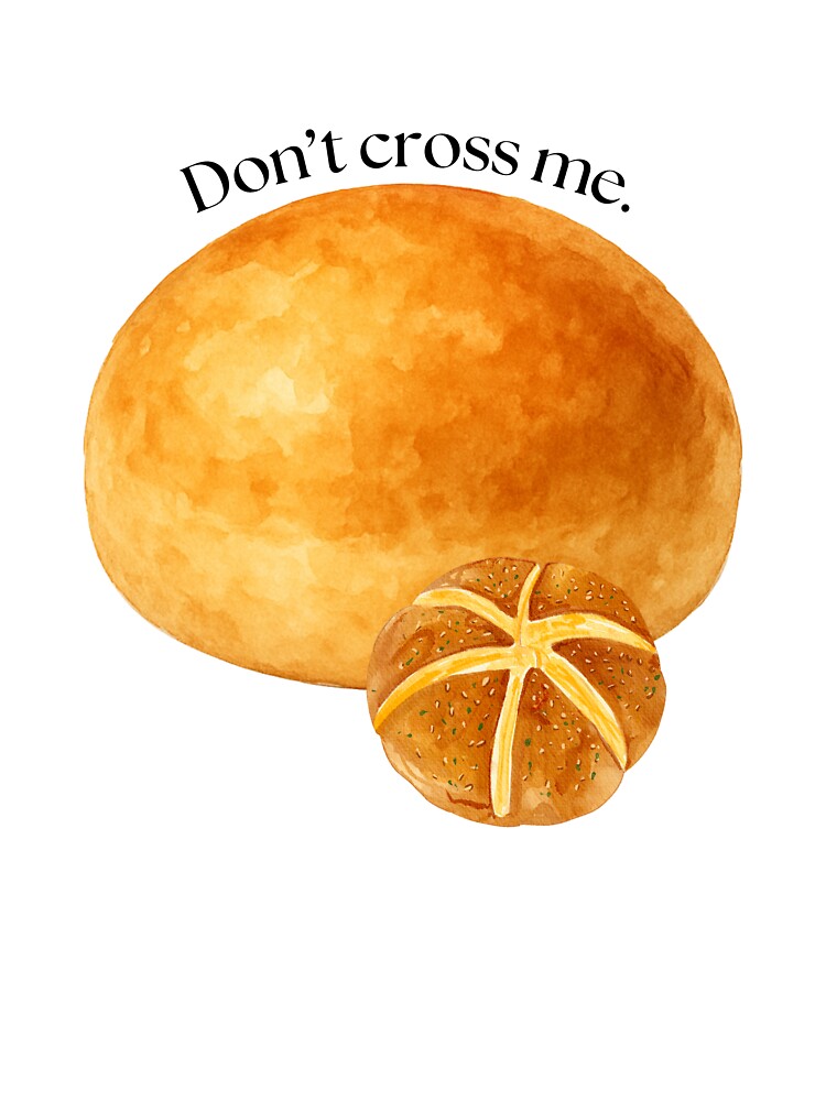 Don’t Cross Me Bread Pun Sticker | Funny Bun Humor | Cute Bakery Watercolor by ninainanutshell