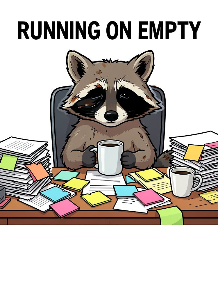 Running on Empty Raccoon by SoftAuraStudi0
