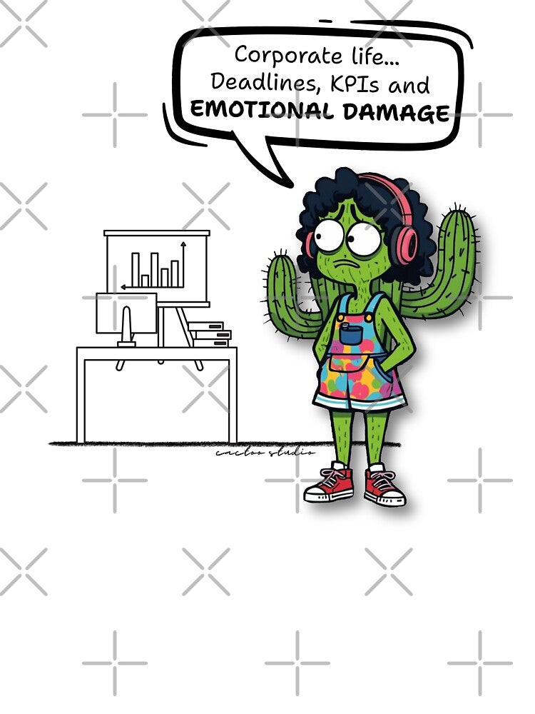 Corporate Burnout Cactus by SoftLineArt