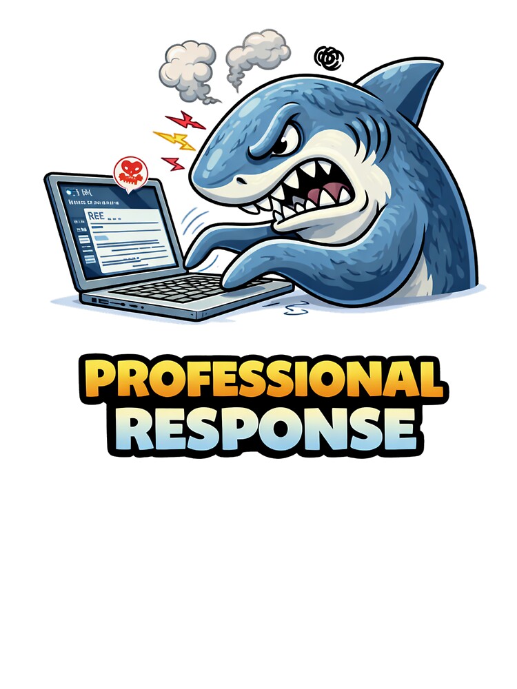Professional Response Funny Angry Email Shark Meme by the-dovlat