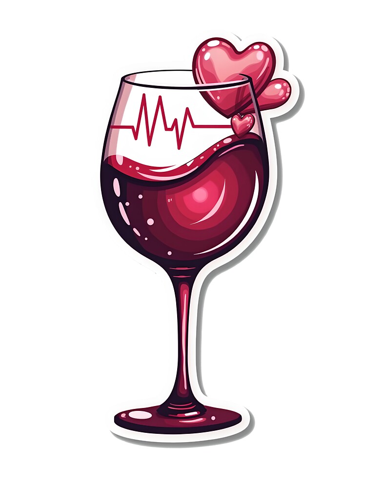 Wine Hearbeat - Gifts for Wine Lovers by kjp-design