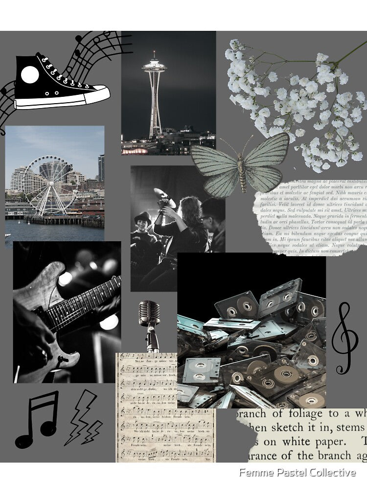 Grunge Seattle Collage 1990s by Femme Pastel Collective