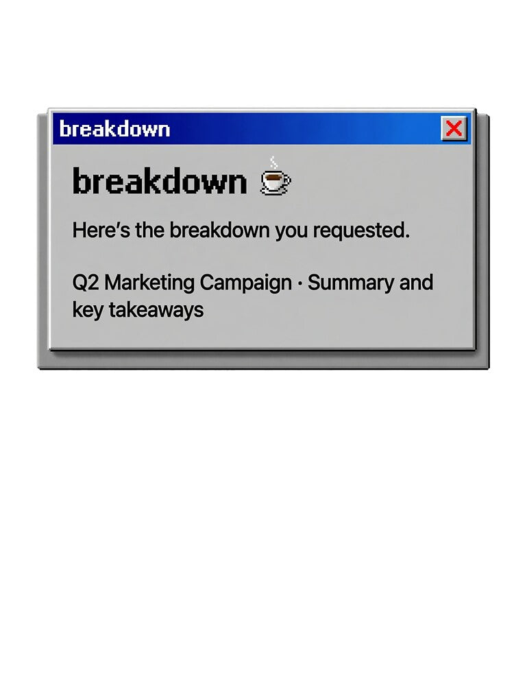Retro Corporate Breakdown Requested Sarcastic Office Laptop Sticker by Brightberry Studio