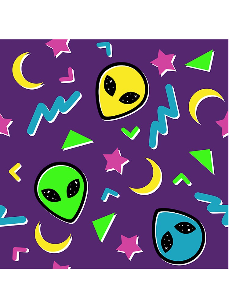 90S Geometric Alien - Purple And Neon by asherqg0guzman