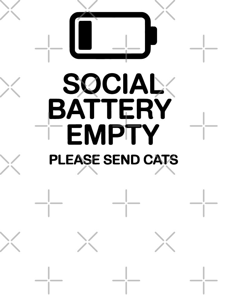 Social Battery Empty Please Send Cats Funny Introvert ADHD Cat Lover Neurodivergent Gift by GrafTeesLab