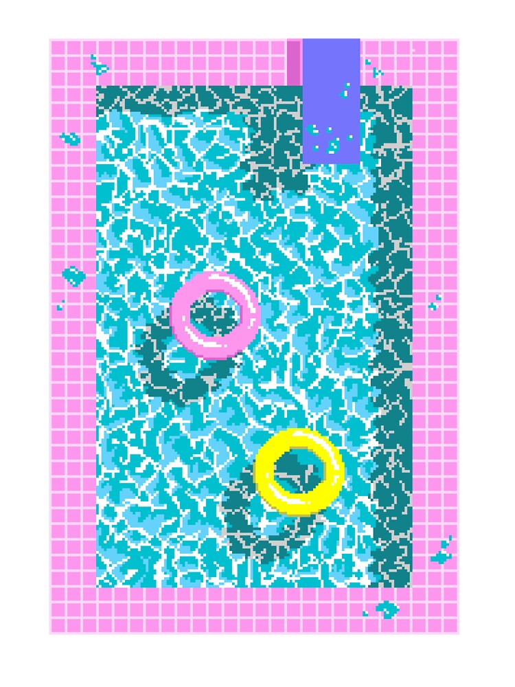 Dreamy Pastel Pool Pixel Art by LilSeashell