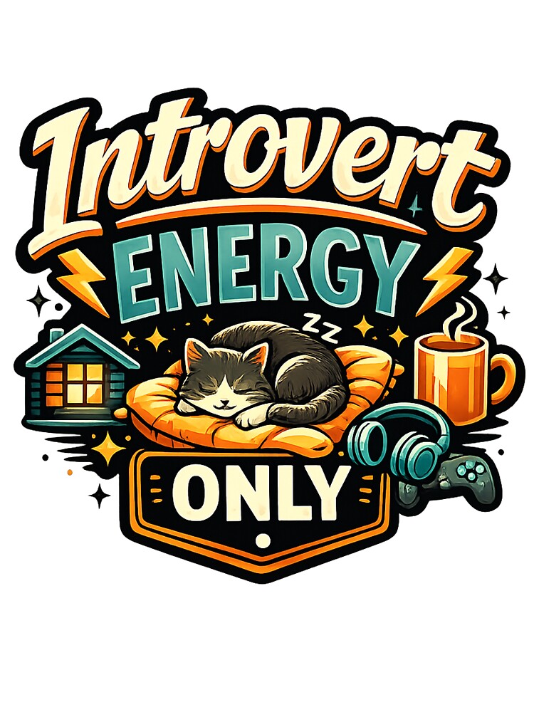 Introvert Energy Only Funny Introvert Humor Meme Antisocial Homebody Design by Nubrixa-Studio