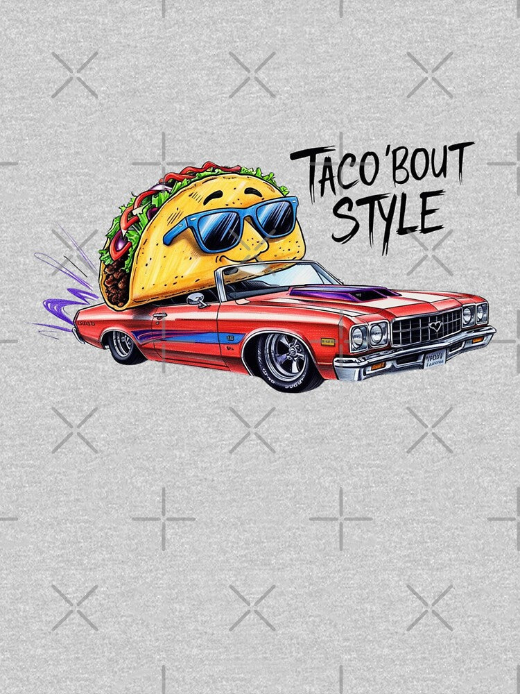 Cool Taco Driving Classic Car Illustration by LOLThreads
