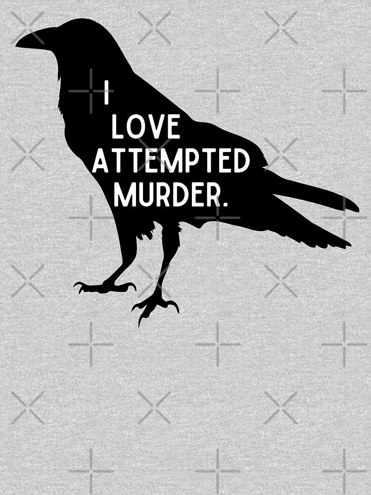 I love attempted murder Halloween crow pun by TheWaterBirds