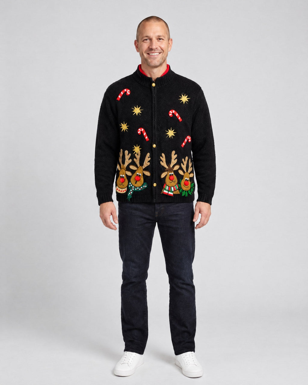 Reindeer Faces-X-Small Christmas Sweater