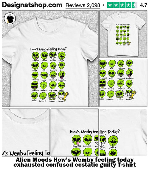 Alien Moods How’s Wemby feeling today exhausted confused ecstatic guilty shirt