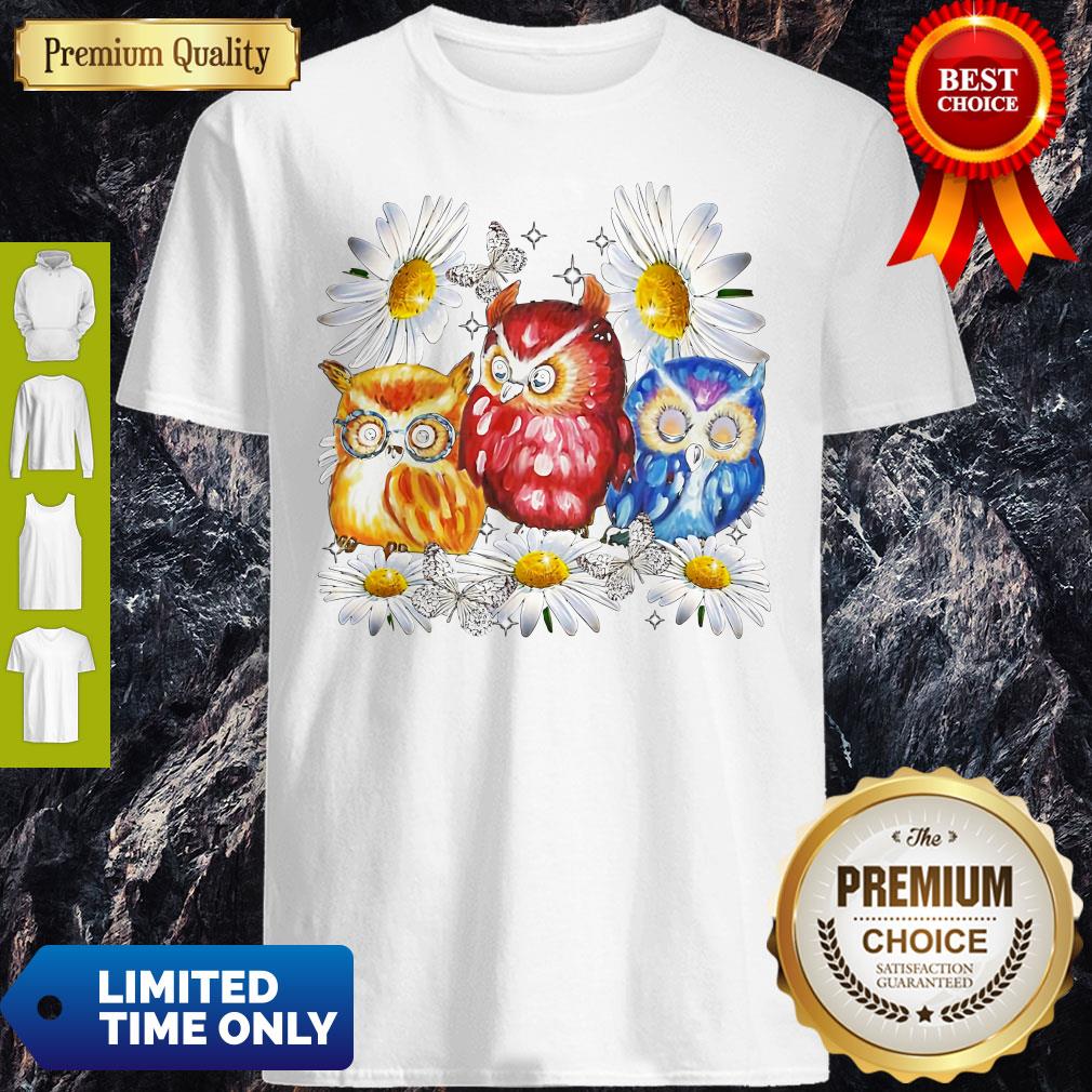Owl And Daisy Flower Shirt