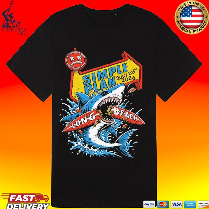 Simple Plan 7 25 2026 Long Beach Ca T-shirt