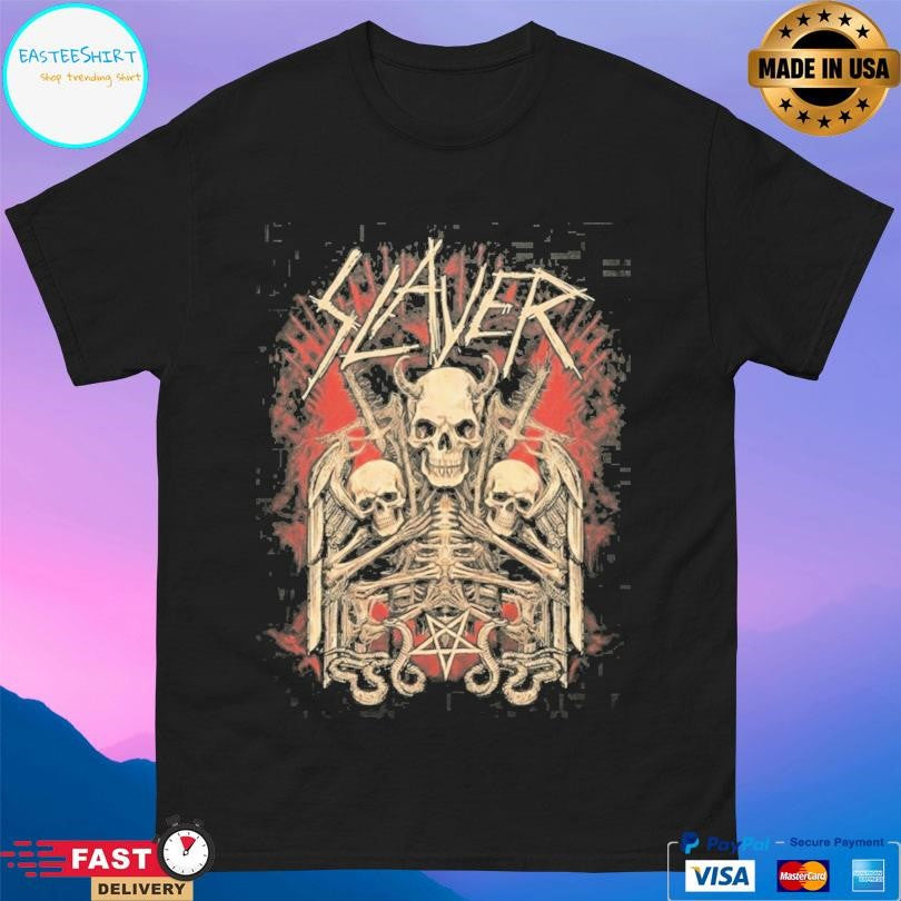 Slayer Triple Skulls Moss Shirt