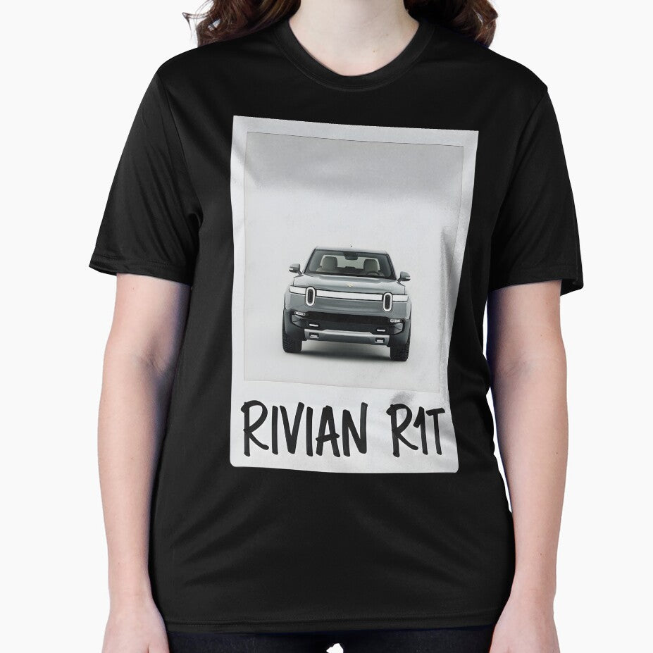 Rivian R1T Electric Adventure Truck Modern Minimalist Polaroid Art by Motorline44