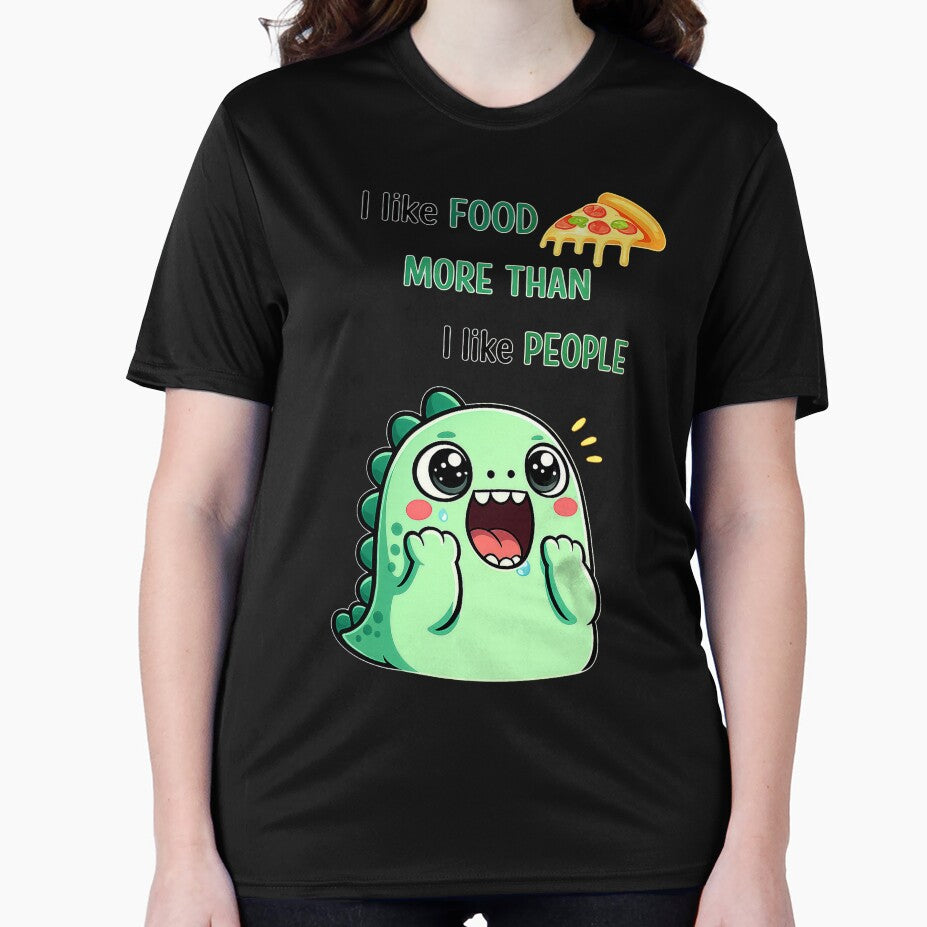 I Like Food More Than People Cute Dinosaur Sticker by Dash's