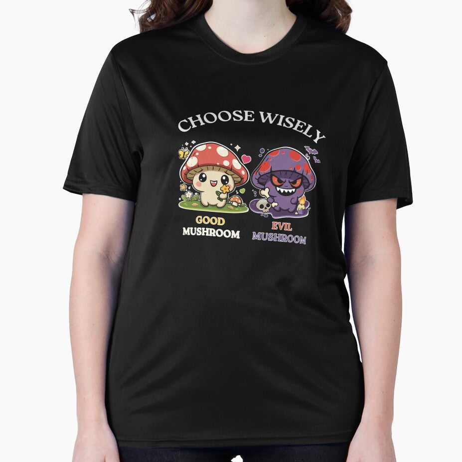 Kawaii Mushroom Good vs Evil – Cute & Dark Funny Cartoon Design by Martapp