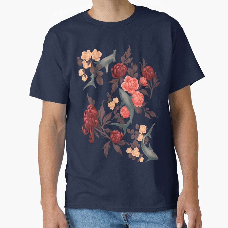 Botanical Shark (Red and Blue) by fioski