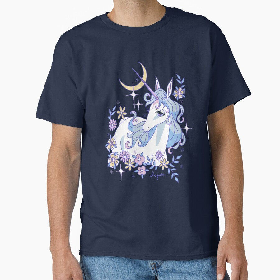 The Last Unicorn Floral Moon Drawing by dajonacevedo