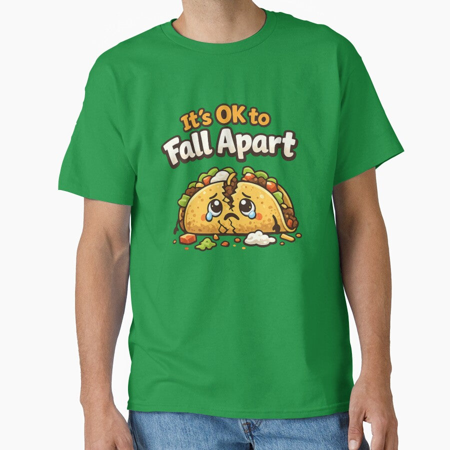 It's Ok to Fall Apart Taco Funny Falling Apart Taco Retro Food Meme Tee by Zbixu